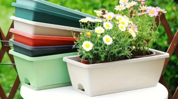 Macetas de plástico para terrazas, plazas y jardines